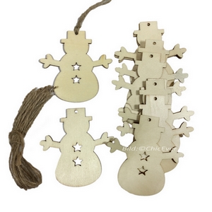 20 Christbaumschmuck Anhänger aus Holz Schneemänner